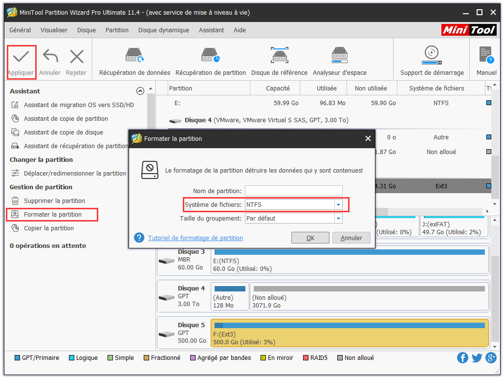 partition de format