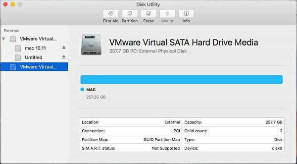 Formatez la partition FAT32 en partition HFS+ sur Mac