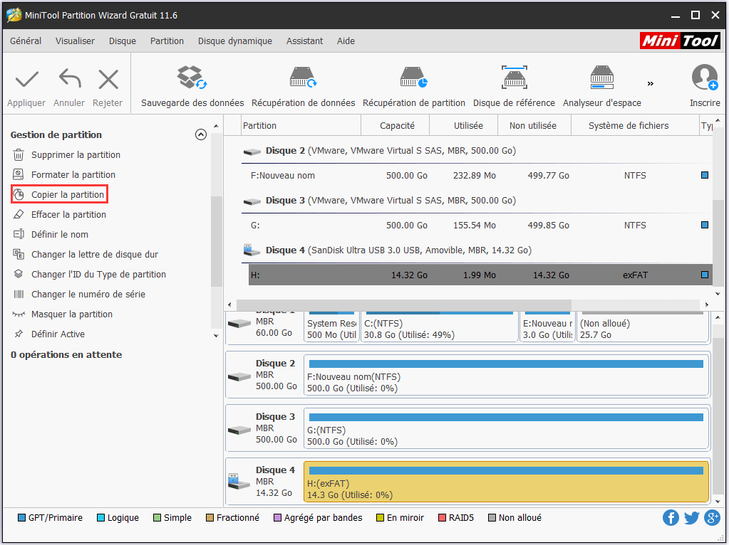 Copier une partition