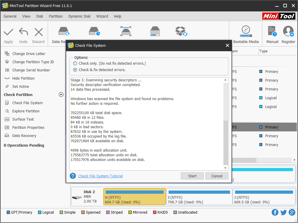 fermez le programme une fois la réparation du disque dur terminée