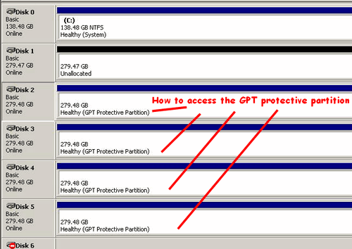 comment accéder à la partition de protection GPT