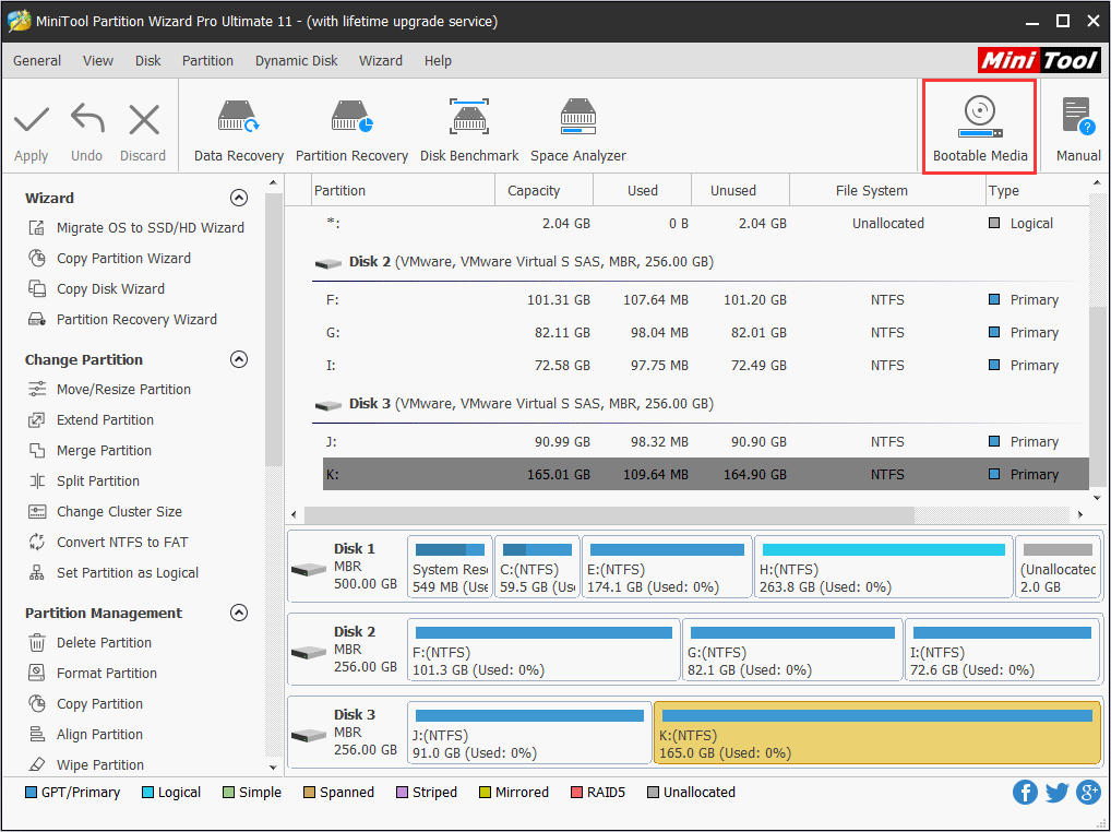 choisissez un support de démarrage