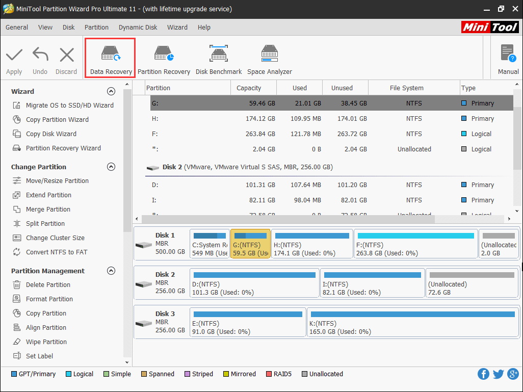 choisissez Data Recovery