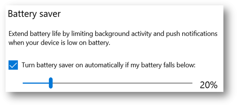  activer l'économiseur de batterie