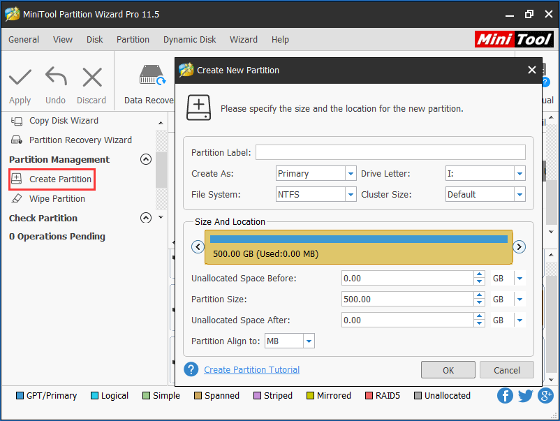  disque de partition avant l'installation de Windows