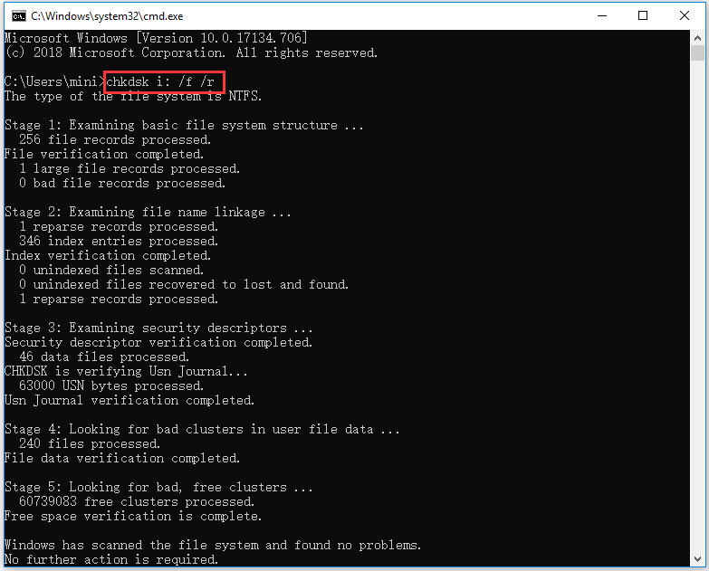 utiliser la commande CHKDSK pour réparer Windows 10