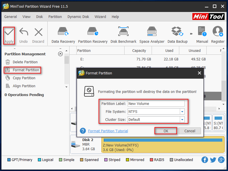 formater avec un outil tiers