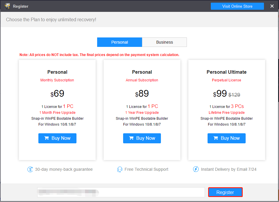 register MiniTool Power Data Recovery