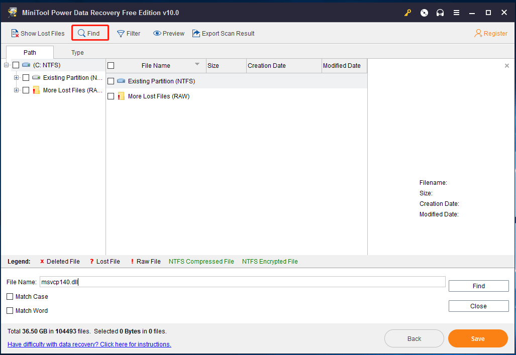 utilisez l'option find pour rechercher le fichier dll nécessaire