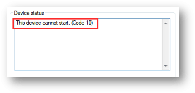 Ce périphérique ne peut démarrer. (Code 10)