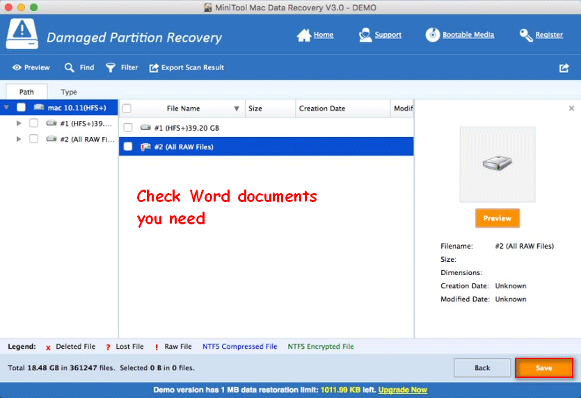 récupérer des documents Word sur Mac