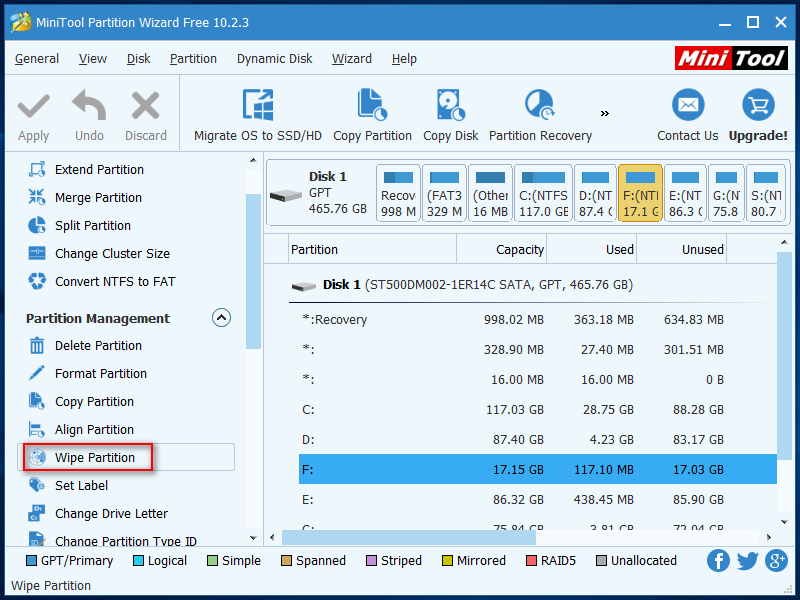 effacer la partition