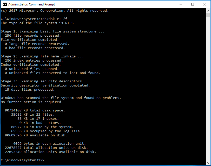 Commande CHKDSK