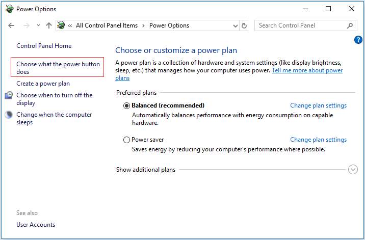 cliquez sur l'option pour continuer