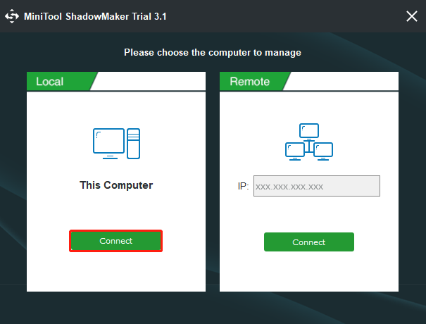 Sauvegarde locale ou à distance MiniTool ShadowMaker