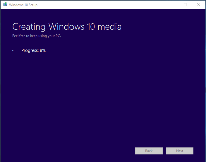 création d'un média Windows 10