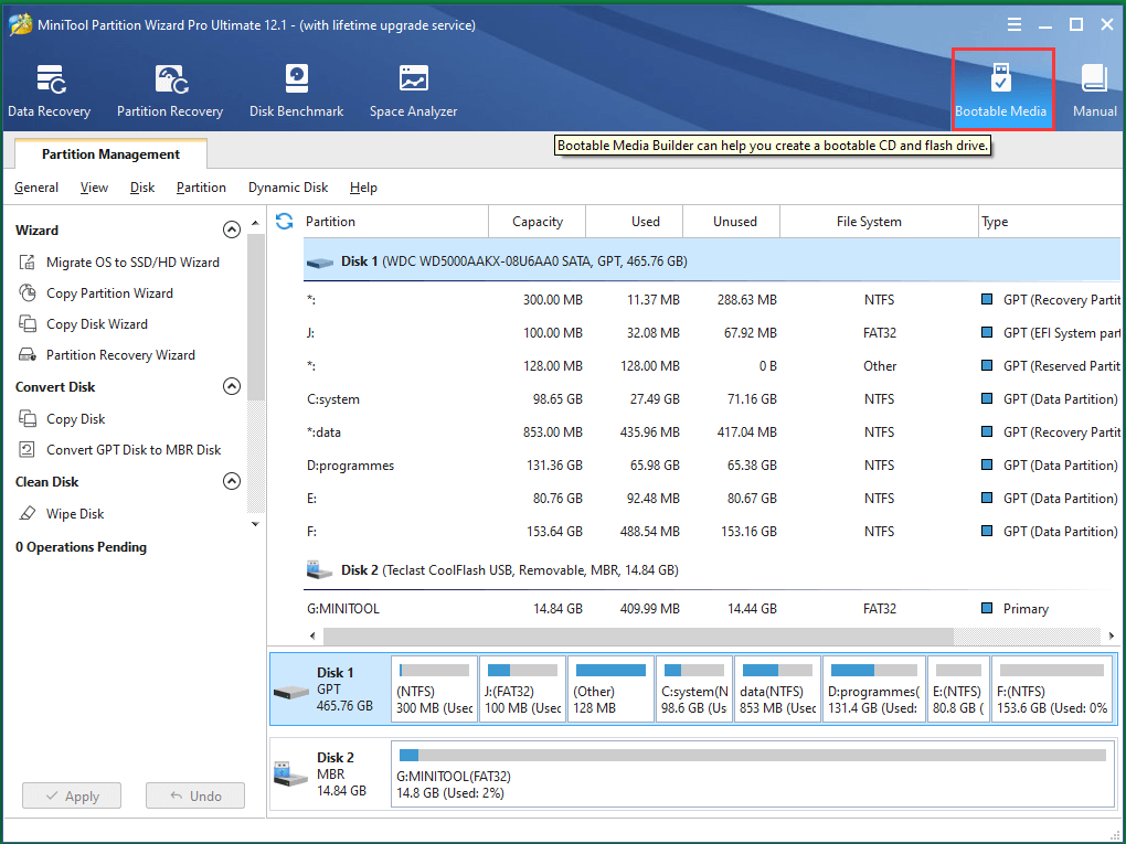 Sélectionnez un support de démarrage