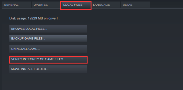 vérifier l'intégrité des fichiers de jeu