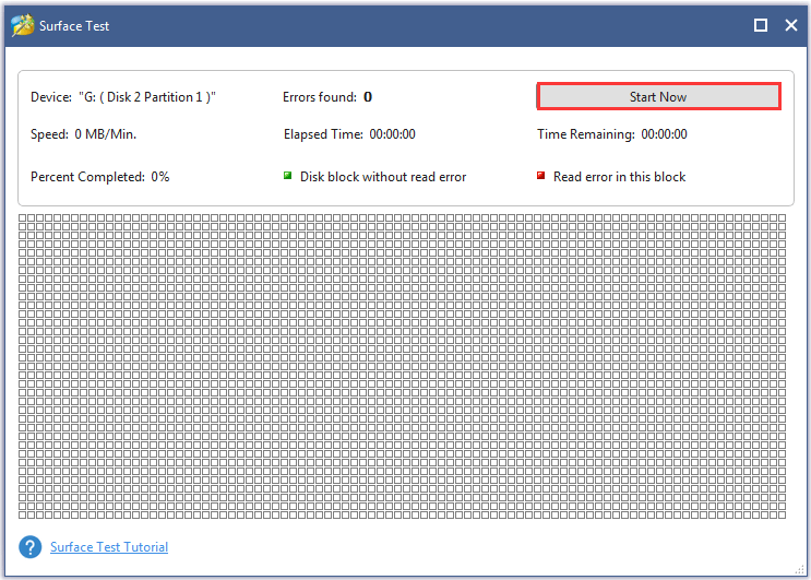 commencer à analyser le disque