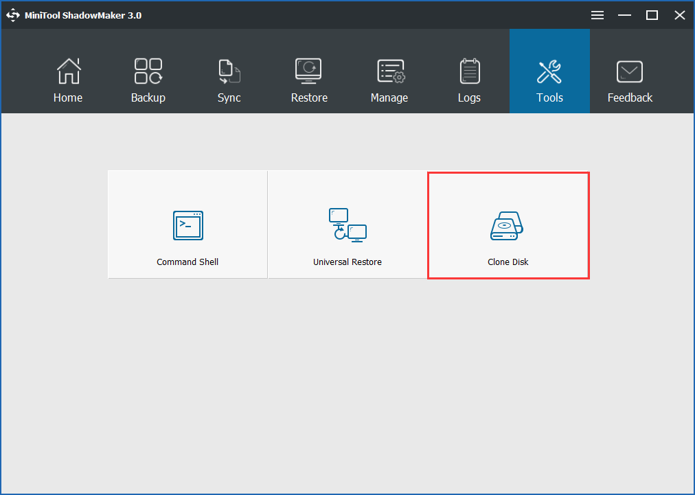 cloner le disque dans MiniTool ShadowMaker Bootable Edition