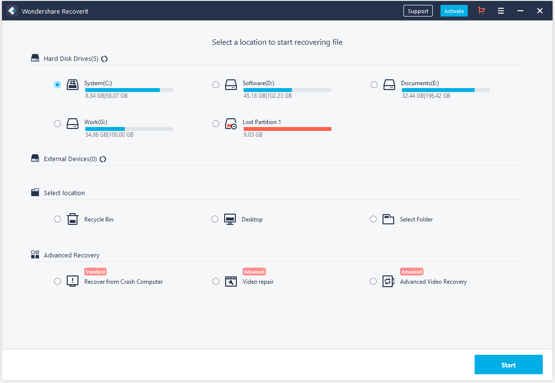 Wondershare Récupération