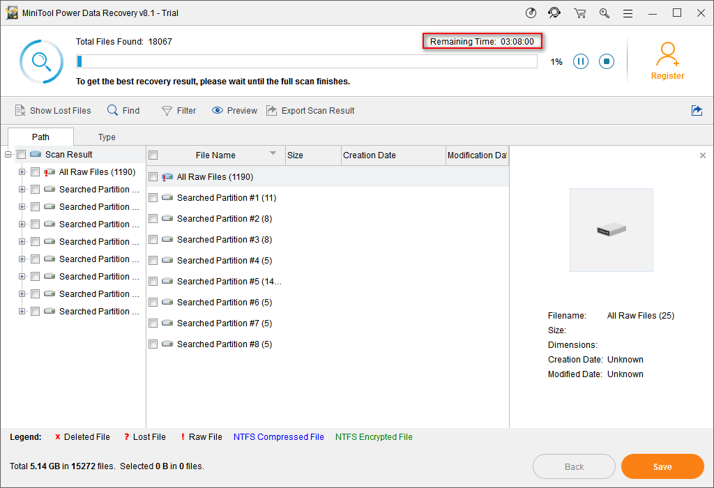 analyser le disque non alloué