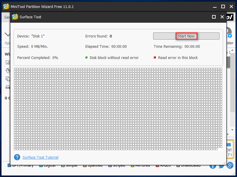 Test de surface