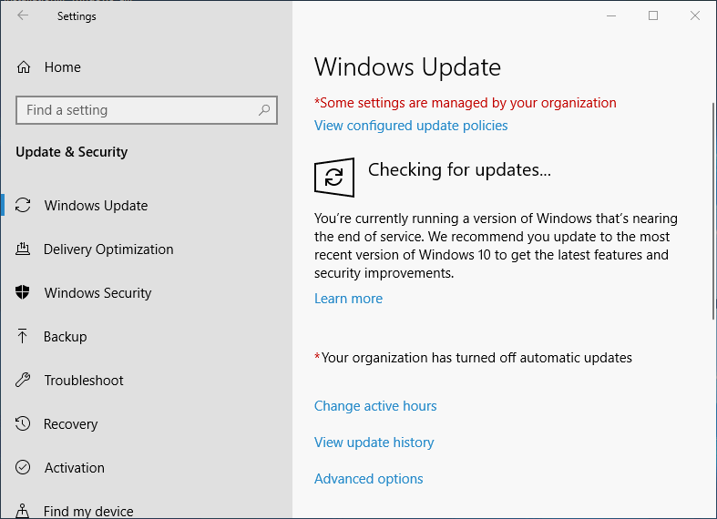 Mettre à jour Windows 10