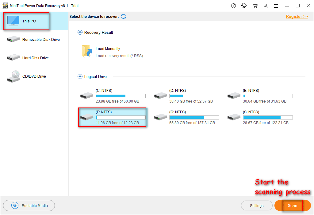 lancer le processus de numérisation