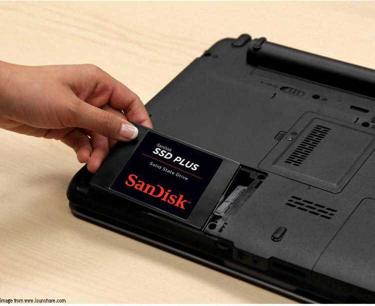 insérez le SSD dans l'ordinateur portable