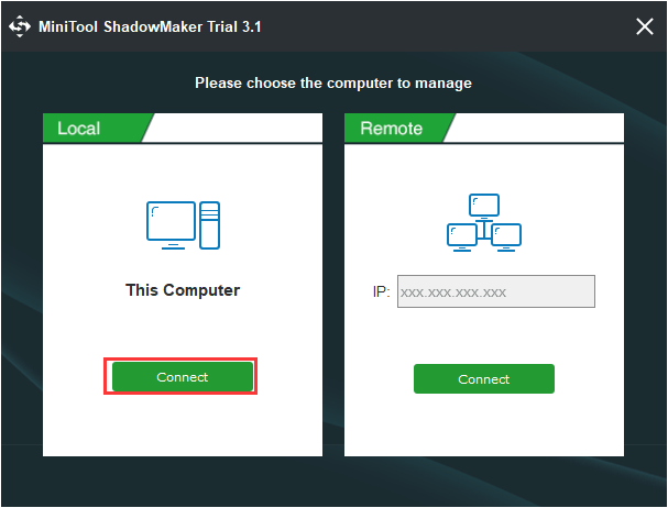 cliquez sur Connecter pour entrer dans son interface principale