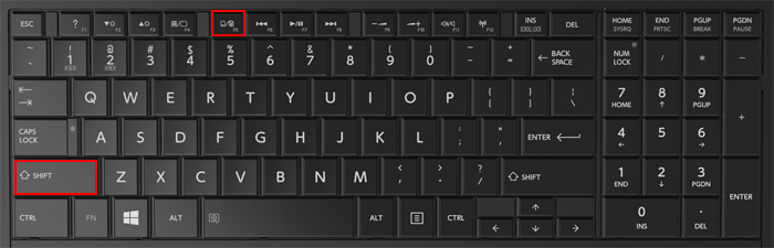  Fn + F5 + Alimentation