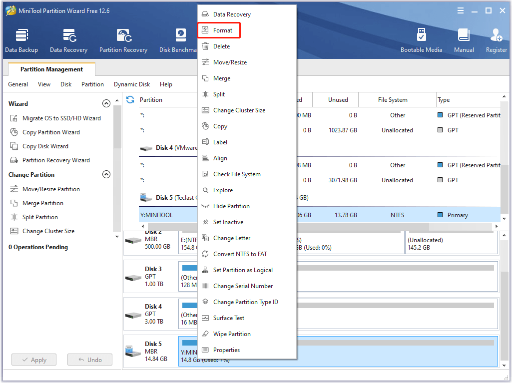 formater la partition