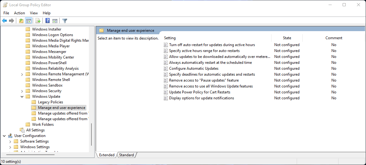 Double-cliquez sur Configurer les mises à jour automatiques