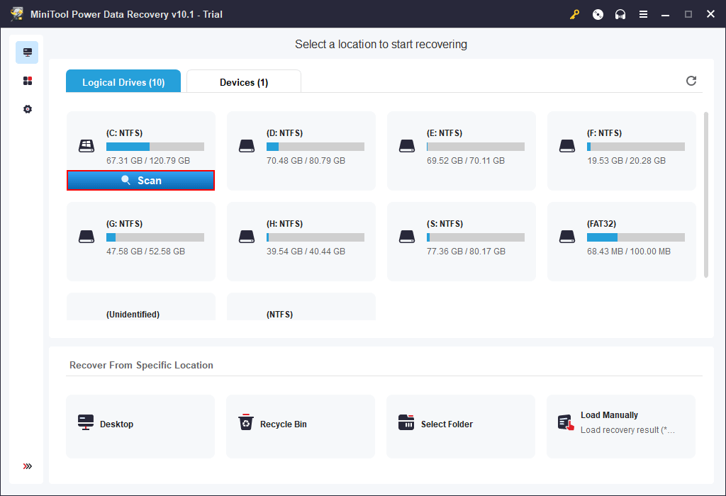 Scanner le lecteur système pour les fichiers perdus