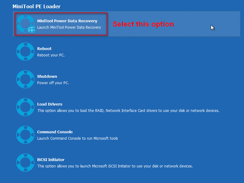 Lancer MiniTool Power Data Recovery