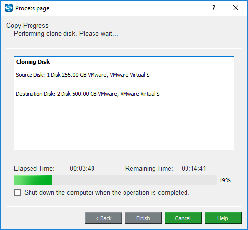 il commencera à cloner HDD vers SSD