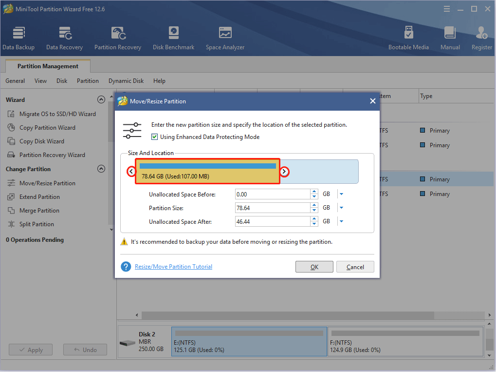 déplacer et redimensionner une partition