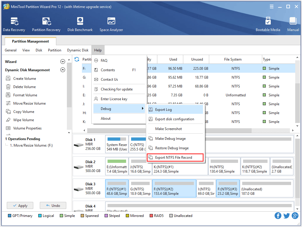 export NTFS file record