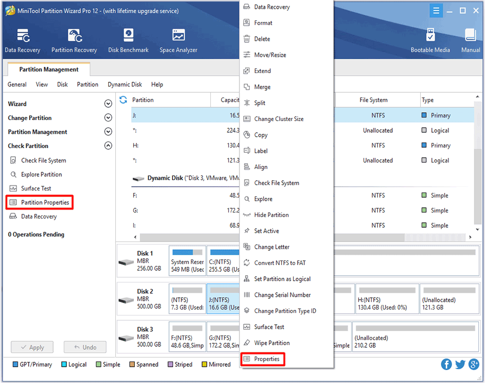 choose Properties feature