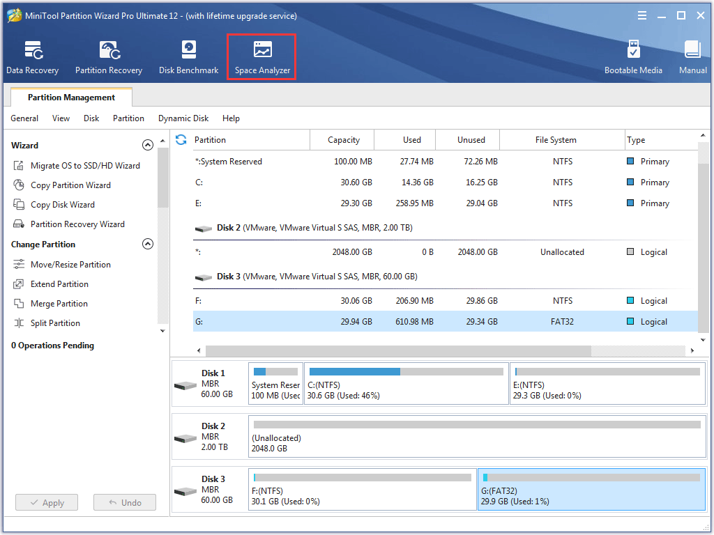 select Space Analyzer