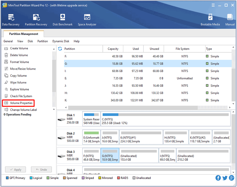 choose Volume Properties