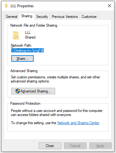 note down network path