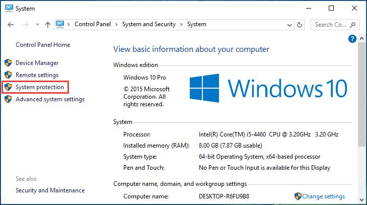protezione del sistema