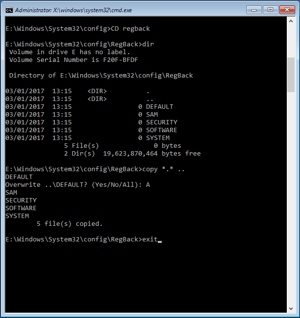 esegui cmd