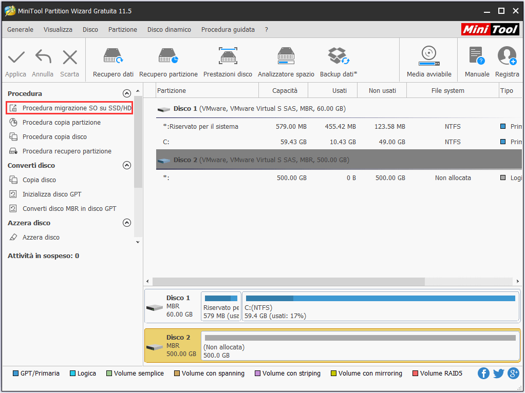 selezionare Procedura migrazione SO su SSD/HD