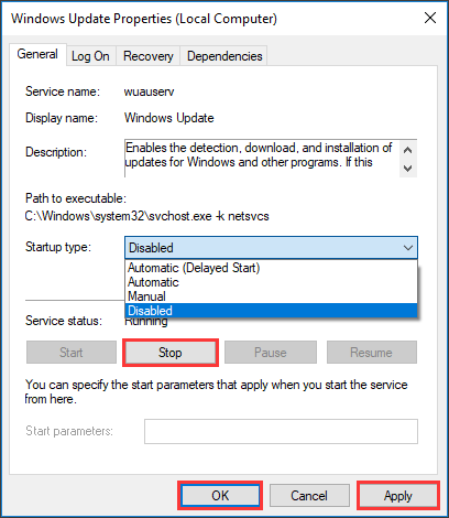 disabilitare Windows Update