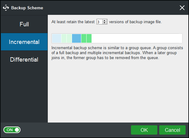 fare clic su Esegui backup adesso