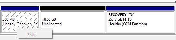 Help feature in Disk Management