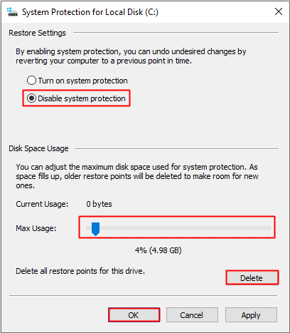 reduce the size of System Volume Information folder